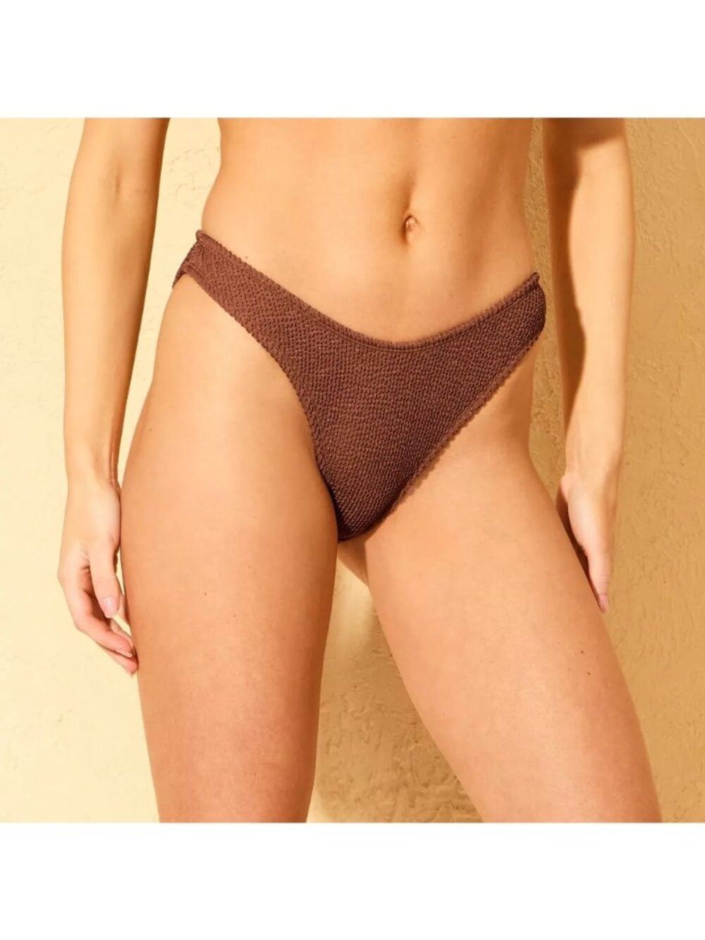 NEW Wild Fable Pucker Textured Low-Rise Extra High Leg Extra Cheeky Bikini Botto
